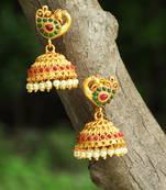 24ct gold-plated peacock shaped handcrafted jhumkas