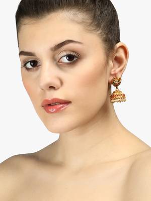 24ct gold-plated peacock shaped handcrafted jhumkas 2