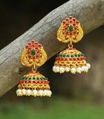 24ct gold-plated peacock shaped handcrafted jhumkas