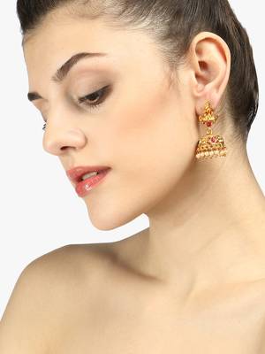 24ct gold-plated dome shaped handcrafted jhumkas 2