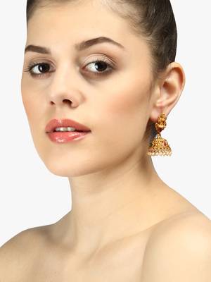 24ct gold-plated dome shaped handcrafted jhumkas 3