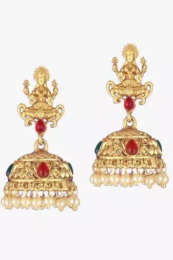 24ct gold-plated dome shaped handcrafted jhumkas