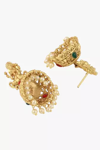 24ct gold-plated dome shaped handcrafted jhumkas