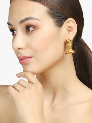 24ct gold-plated peacock shaped handcrafted jhumkas 2