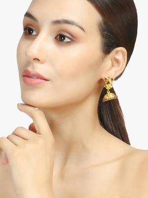 24ct gold-plated peacock shaped handcrafted jhumkas 5