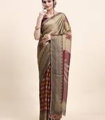 Kalini-Maroon Printed Chiffon Art Sik Saree