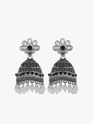 Women silver-plated handcrafted jhumki 4