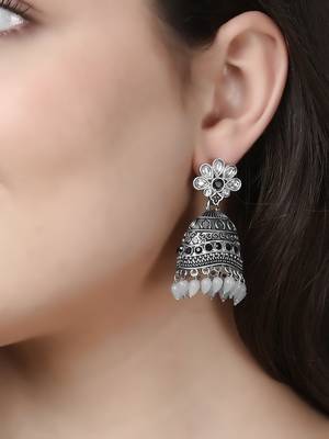 Women silver-plated handcrafted jhumki 5