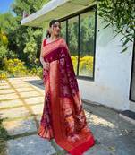 WINE MOST TRENDY  PAITHANI SILK SAREE