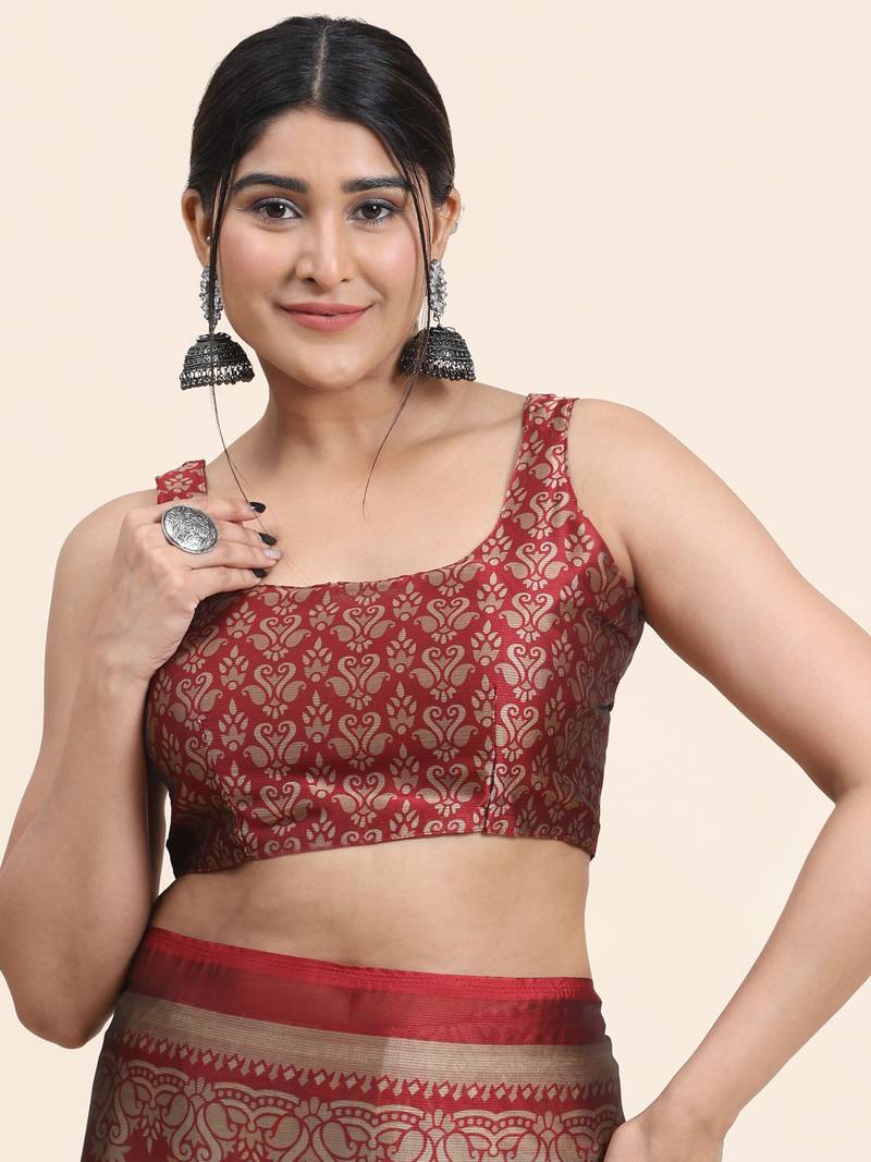  Kiira Blue  Printed Chiffon Art Sik Saree