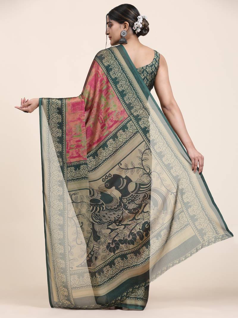 KIIRA GAJRI  Printed Chiffon ART SIK SAREE
