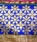 Blue and golden Embroidered cotton Traditional Blouse