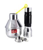 Kinox Aluminium Puttu Maker/Puttu Kudam Steamer Plate, Stick and Lid- 1 Unit