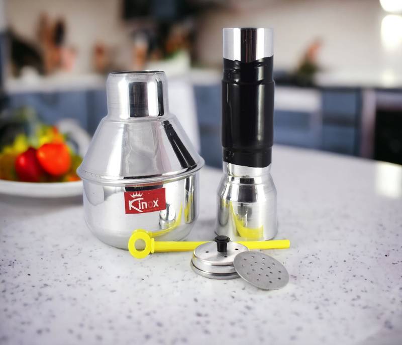 Kinox Aluminium Puttu Maker/Puttu Kudam Steamer Plate, Stick and Lid- 1 Unit