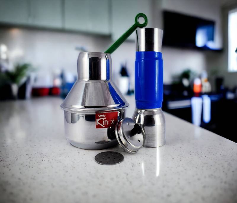 Kinox Aluminium Puttu Maker/Puttu Kudam Steamer Plate, Stick and Lid- 1 Unit