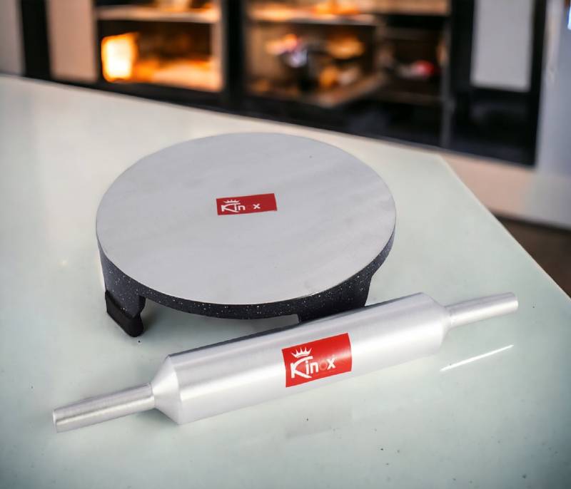 Kinox Aluminium Chapati Maker/Chakla with Heavy Belan Set of 1