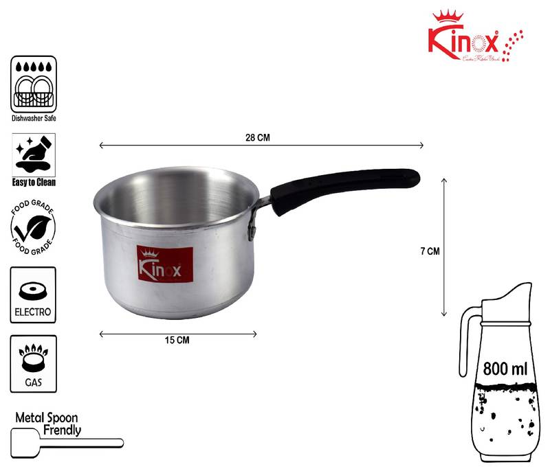 Kinox Aluminium Saucepan /Tea Pan/Milk Pan - Capacity -800 ml, 1pc