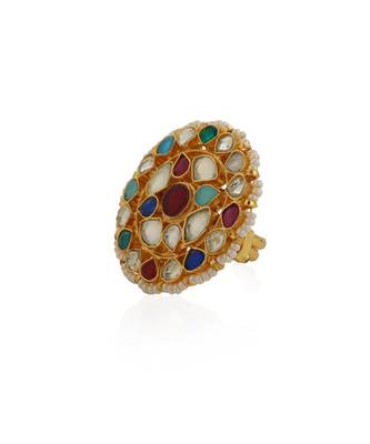Multicolour floral adjustable ring 3