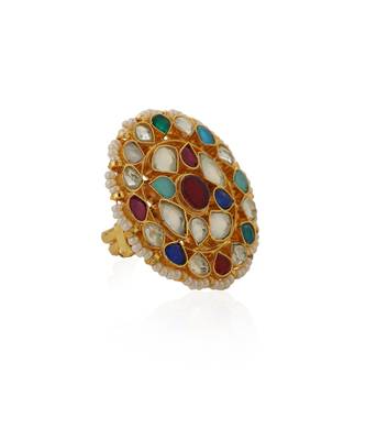 Multicolour floral adjustable ring 4