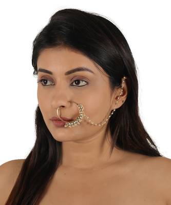 White gold plated handcrafted nath 1