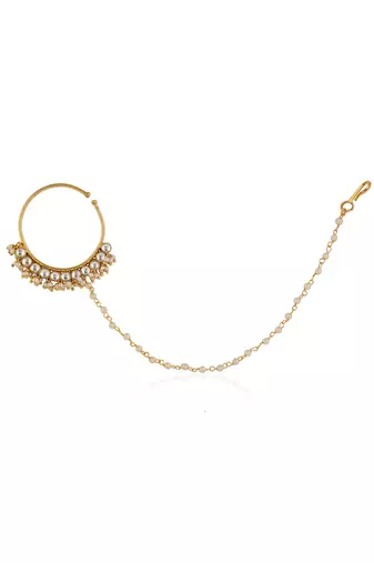 White gold plated handcrafted nath