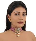 Light pink jadau choker set