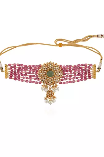 Light pink jadau choker set