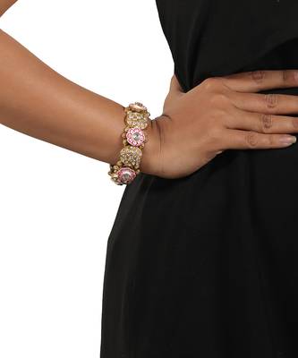 Pink and green meena work bangles 2