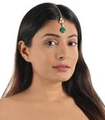 Green drop white small maangtikka