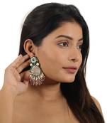 Green meenakari earrings