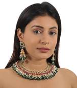 Pink and green necklace set