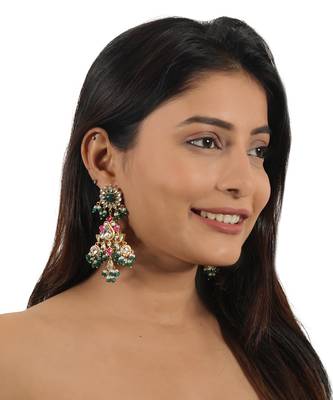 Pink and green necklace set 2