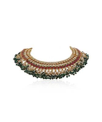 Pink and green necklace set 4