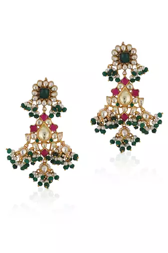 Pink and green necklace set