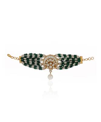 Green & white pearl bracelet 2