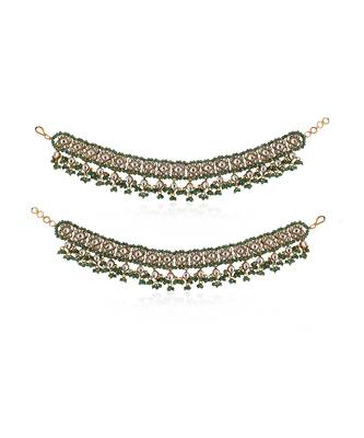 Sea green & white payal 2