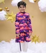 Purple dusk is an illusion bandi jacket set