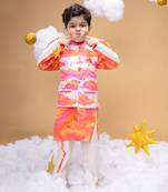 Off white sunset print bandi jacket set