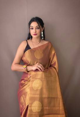 GOLDEN GOREGOUS  TISSUE SILK SAREE 3