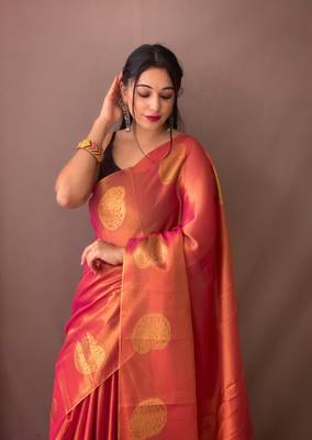 PINK GOREGOUS  TISSUE SILK SAREE 3