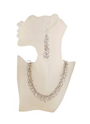 Silver -plated flower handcrafted jewellery set 3