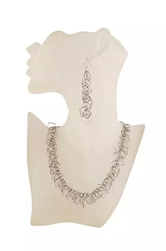 Silver -plated flower handcrafted jewellery set