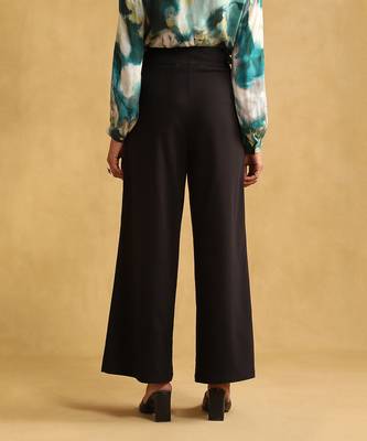 RITU KUMAR Black wide leg pleated trousers 5