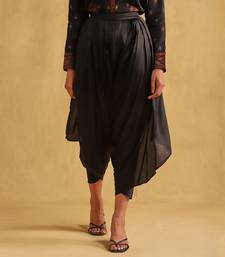 Black Satin Multi Printed Farzana Kurti with Dhoti for Events