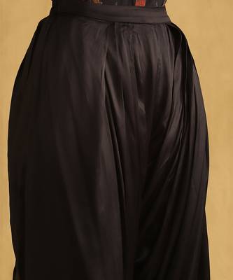 Black Satin Multi Printed Farzana Kurti with Dhoti for Events 5
