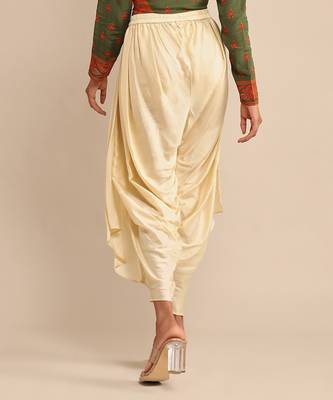 RITU KUMAR Ecru satin draped dhoti salwar 4