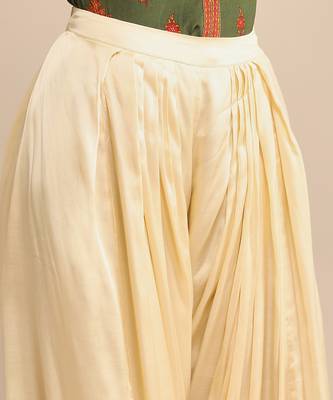 RITU KUMAR Ecru satin draped dhoti salwar 5