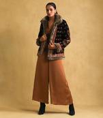 RITU KUMAR Black printed silk velvet quilted jacket