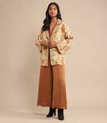 RITU KUMAR Ecru botanical print quilted jacket