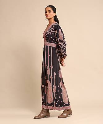 RITU KUMAR Black printed crepe jumpsuit 2